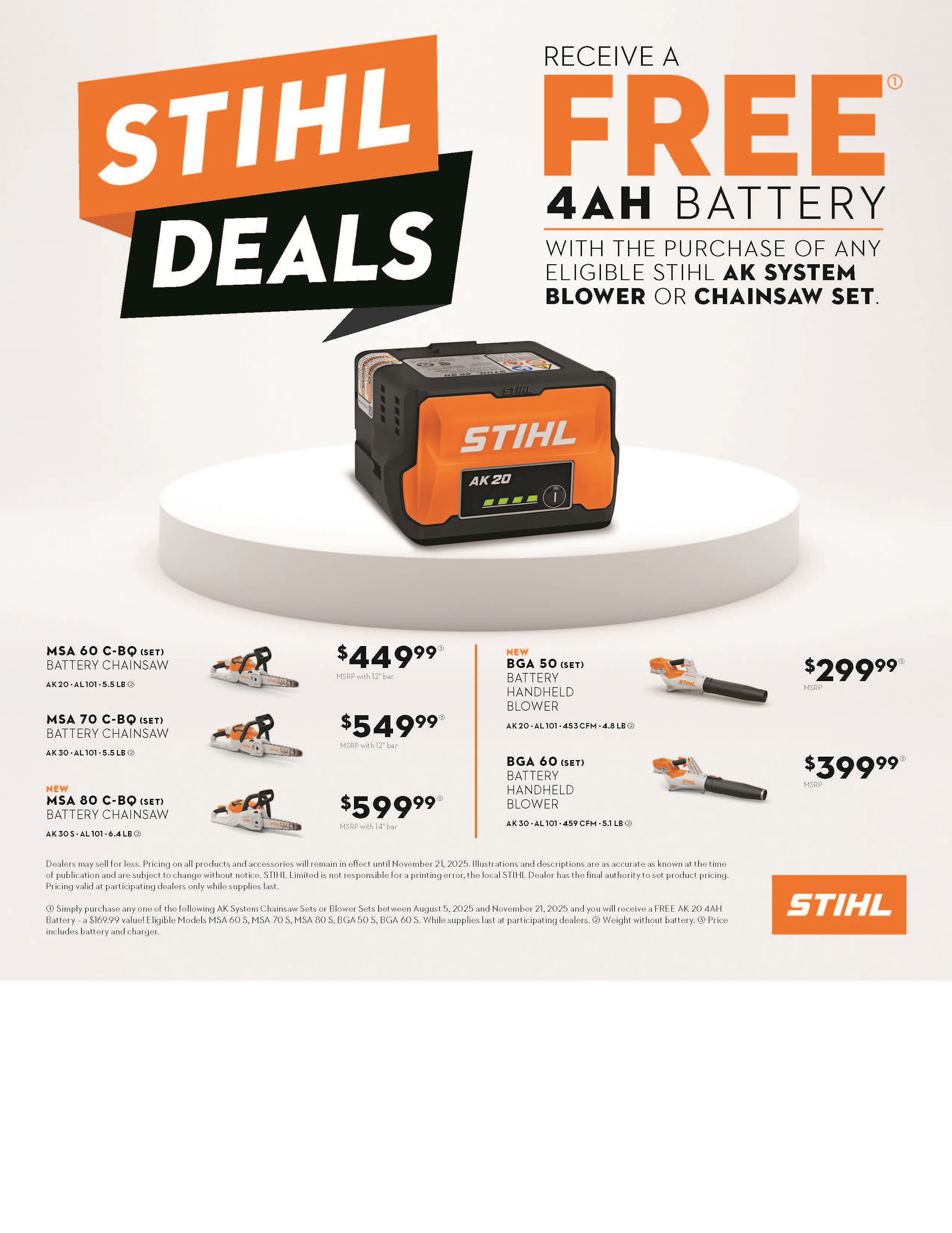 Free 4 AH Battery